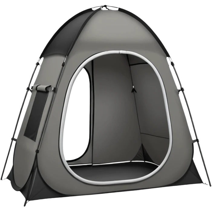 black Tall Oval Narrow Pop up open standing tent  emoji