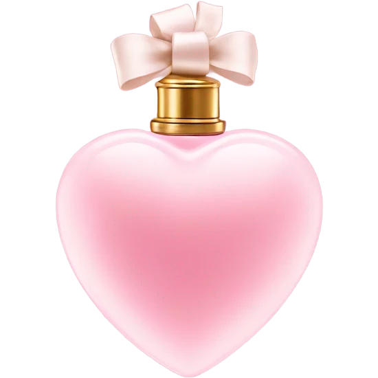 Pastel Pink heart shaped perfume with bow emoji