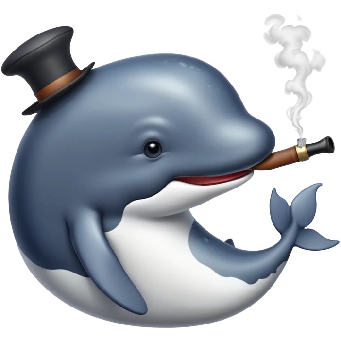 Кит курит трубку emoji