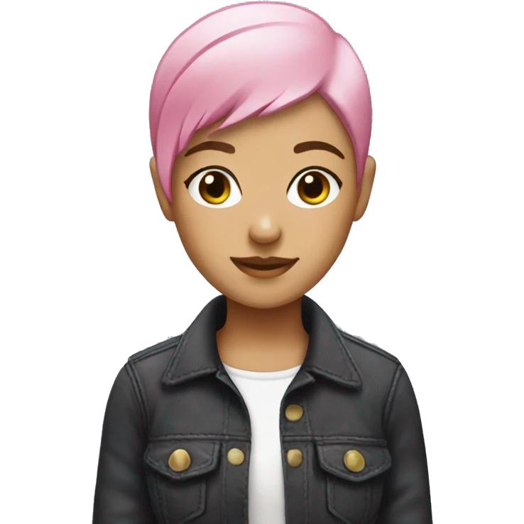 Pink haired girl with a buzzcut  emoji