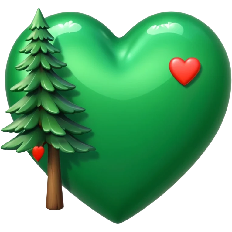 a big green heart emoji that says "I love you Candy"  with small pine trees behind it emoji