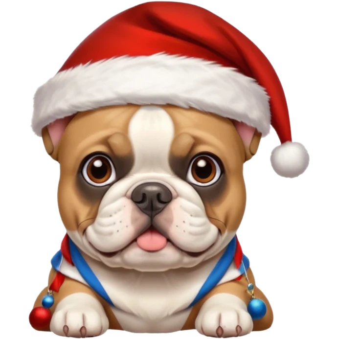 christmassy french bulldo emoji