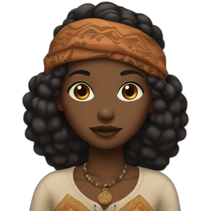Black earthy bohemian girl emoji