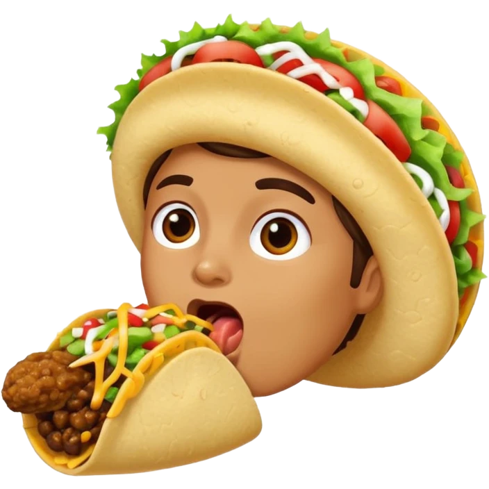 Licking a taco emoji