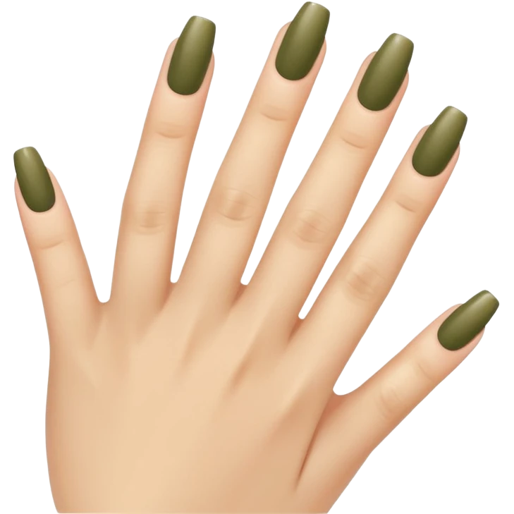 gel polish, y manicure en beige and olive green  emoji