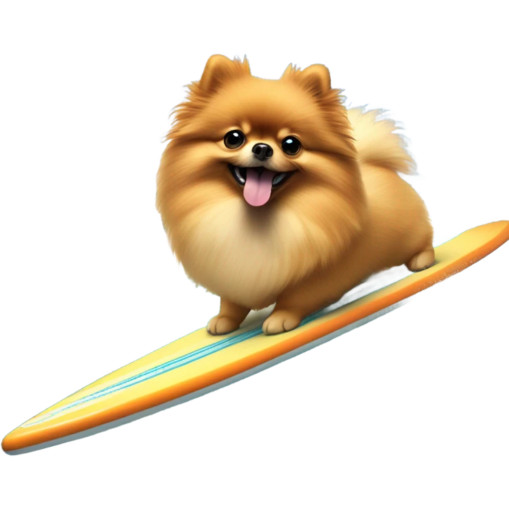 Pomeranian surfing emoji