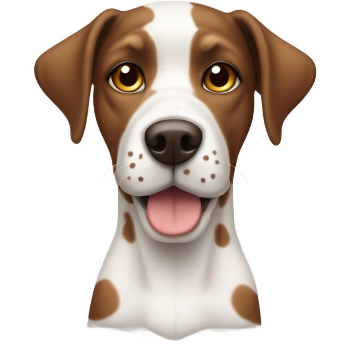 brown and white spotted short hair dog emoji