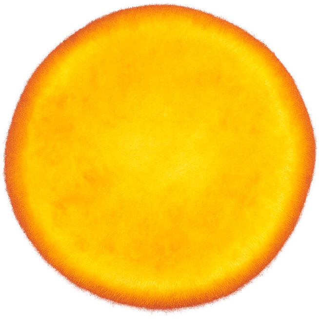 A circle in emoji style with a thermal camera effect, yellow color emoji