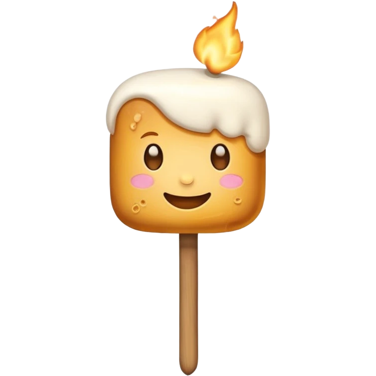 Roasted marshmallo on a stick no face emoji
