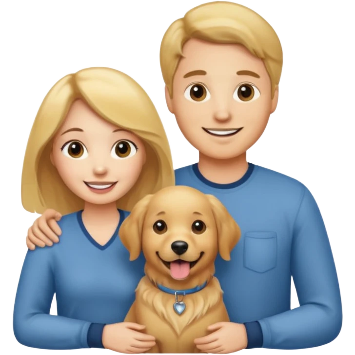 couple and their pet dog emoji