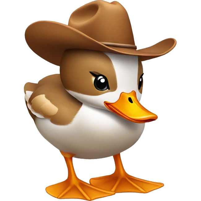 duck wearing cowboy hat emoji