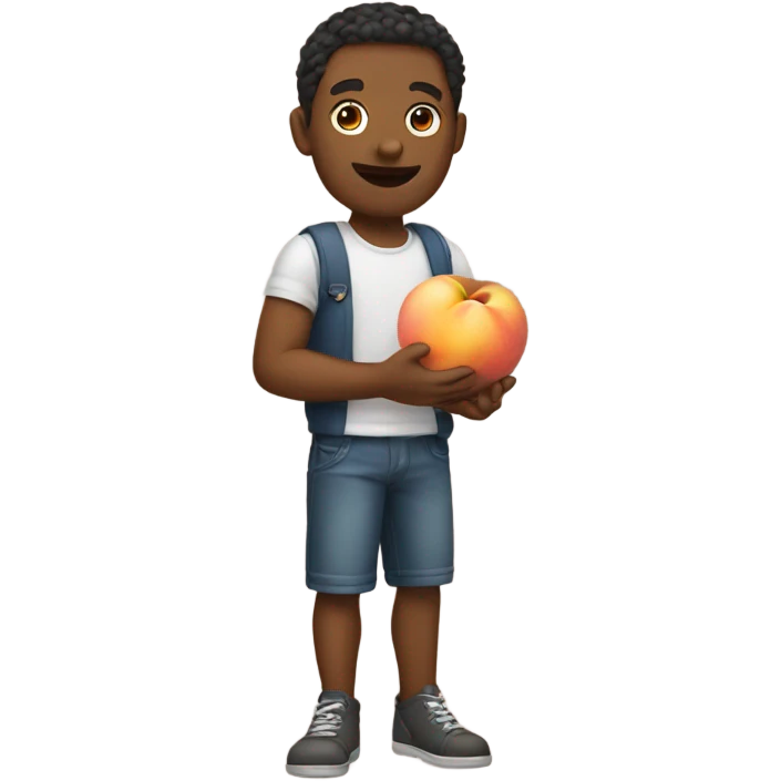 Guy holding peach  emoji
