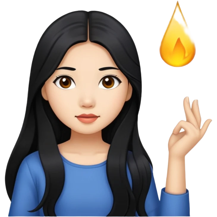 Filipina girl with long black hair emoji