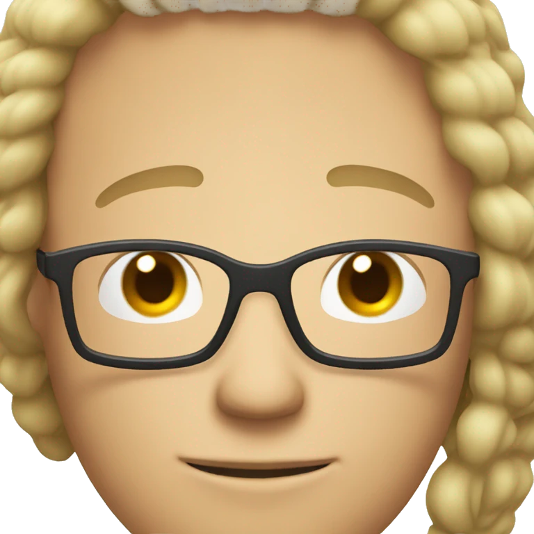 male with gay crl hair and glasss emoji