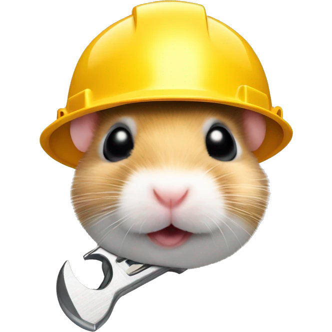 hamster head in a construction helmet with a wrench emoji