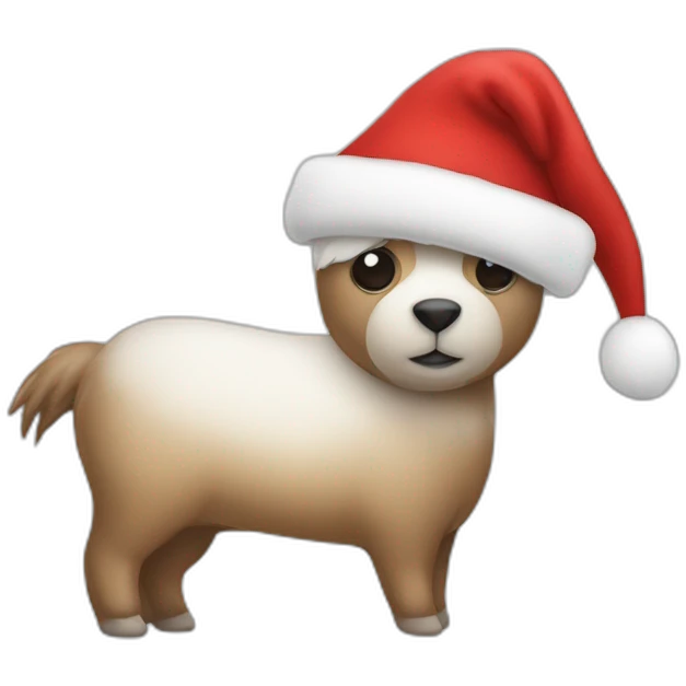 Alpaga qui à un bonnet de Noël emoji