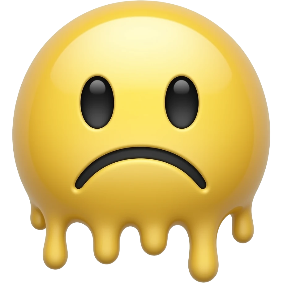 melting face but is a sad face emoji