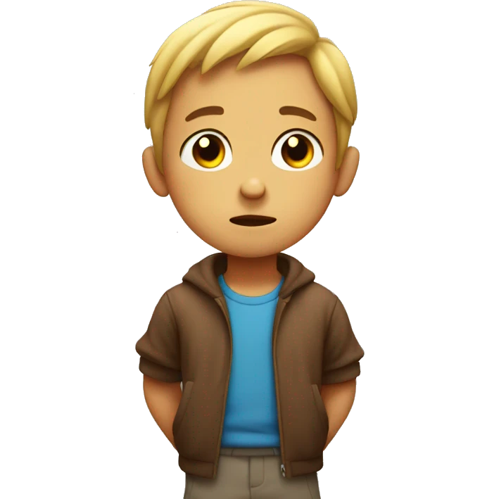 child shrugs his shoulders and spreads his arms  emoji