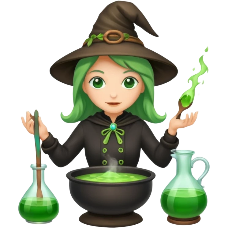 green witch cooking potion emoji