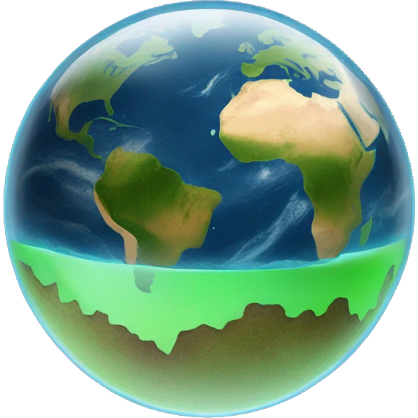 planet earth inside beaker emoji