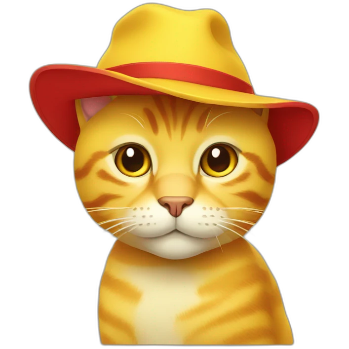 Yellow cat with red hat emoji