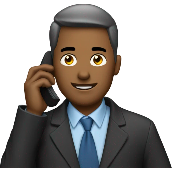 a man talking on his cell phone emoji