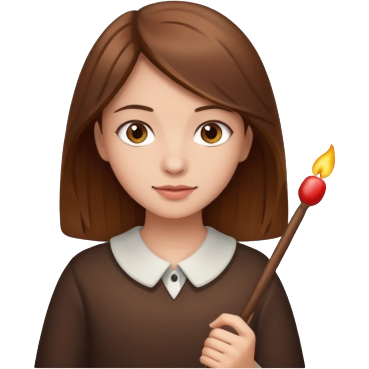 Brown hair girl holding two matchas emoji