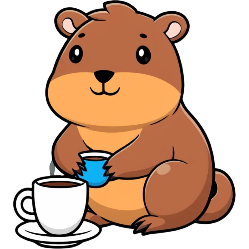 capybara drinking coffee emoji