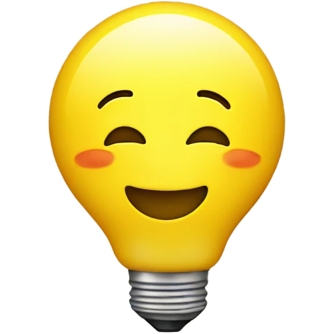 A yellow bulb feeling happy  emoji