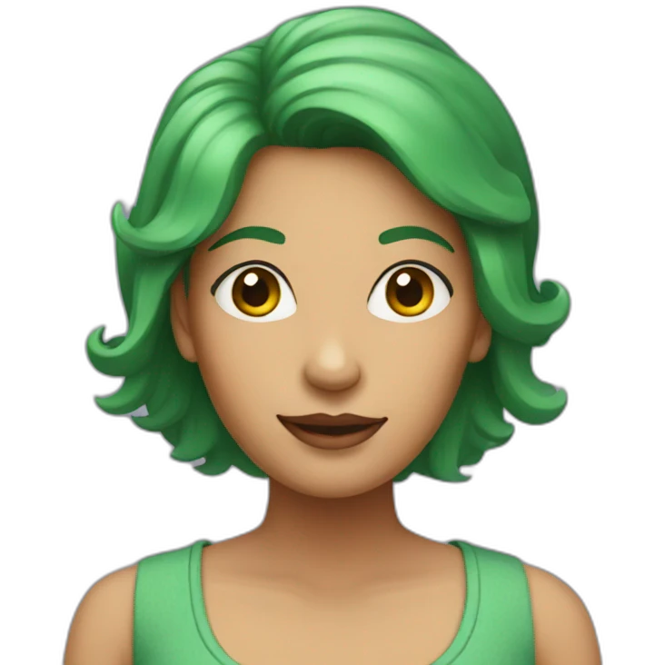 my aunt with green hair emoji