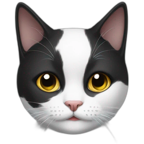 black and white cat with chin beard emoji