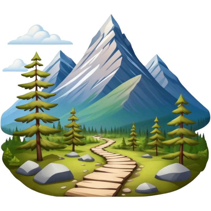 Kungsleden hiking trail in Swedish Lapland with mountains and forests emoji