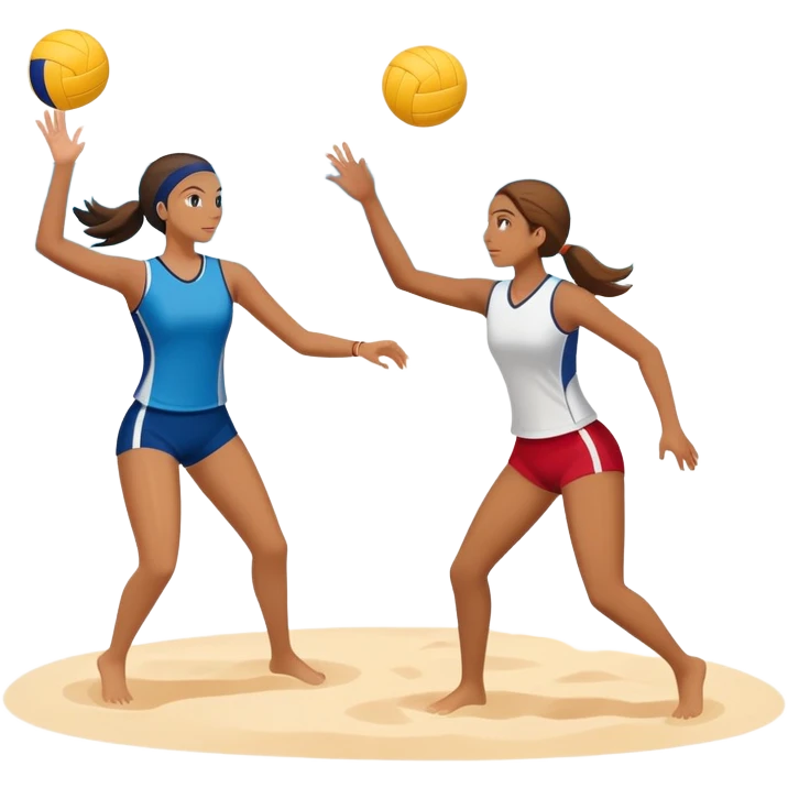Two girls playing vollleyball emoji