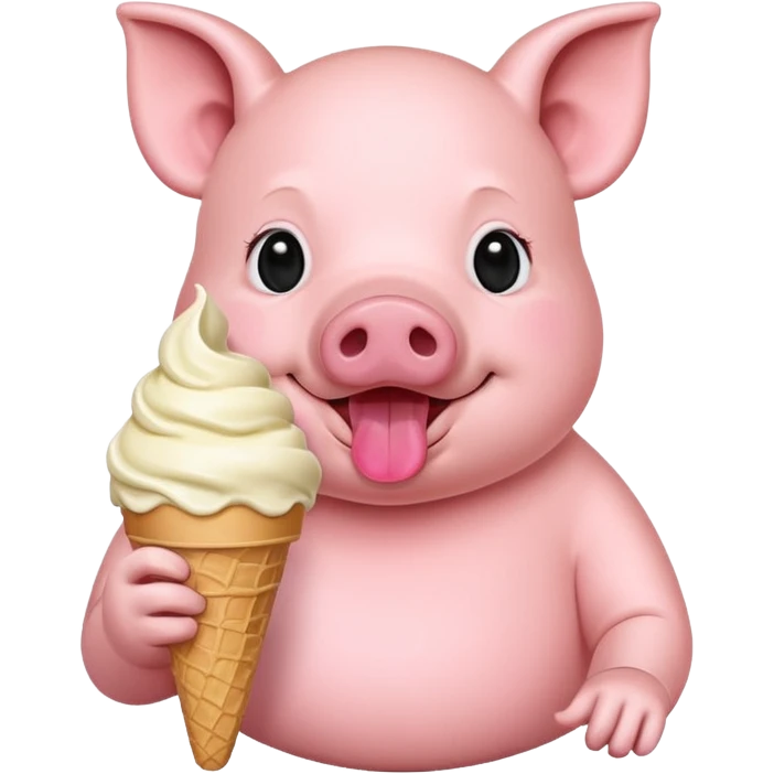 pig with ice cream emoji