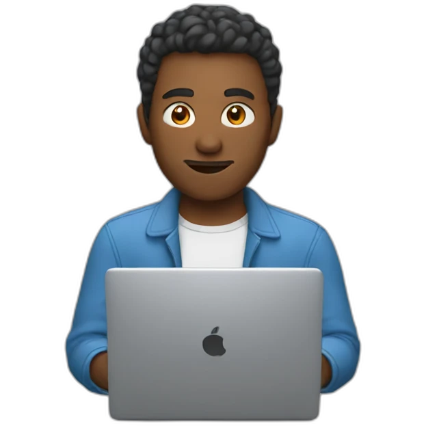 man behind laptop emoji