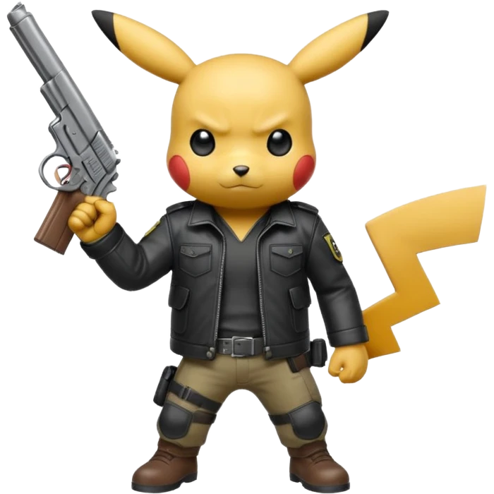 Pikachu dressed as Leon Kennedy emoji
