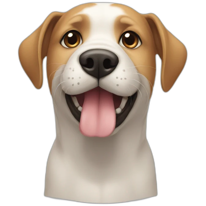 Chien avec un chat emoji