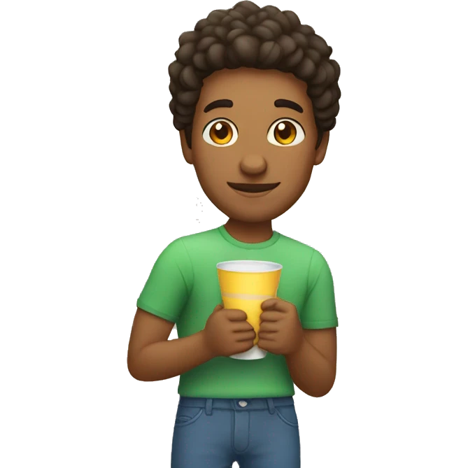 brazilian guy with a cup in hands emoji