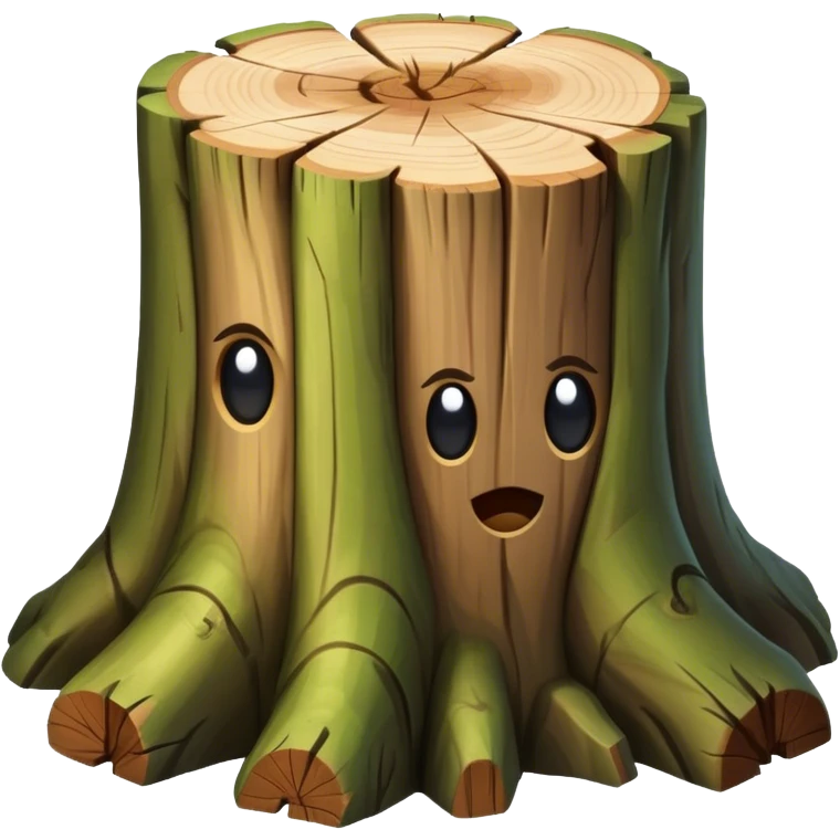tree trunk block no face emoji