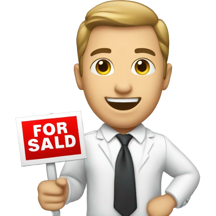 Realtor holding SOLD sign emoji