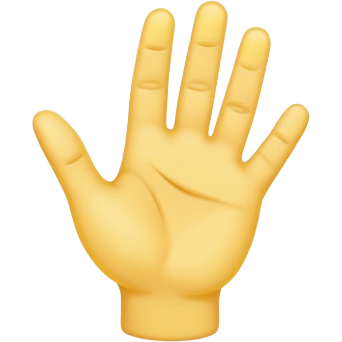 baby hand, yellow, simplified emoji