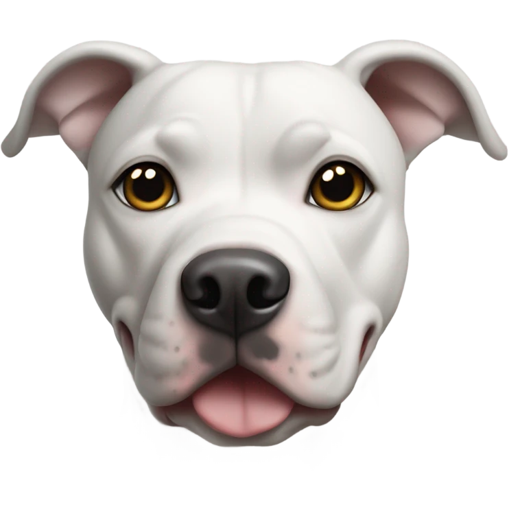 White pit bull, gray eyes, dark ears emoji
