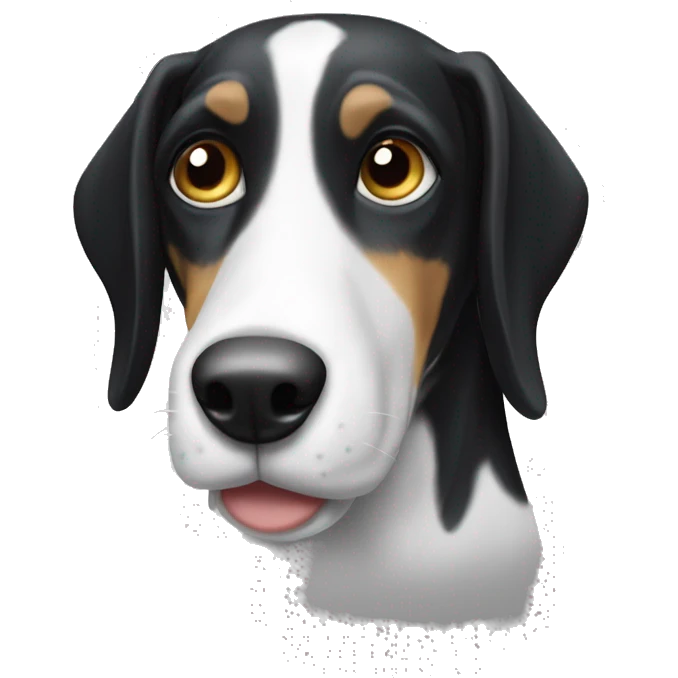 Black and white hound emoji