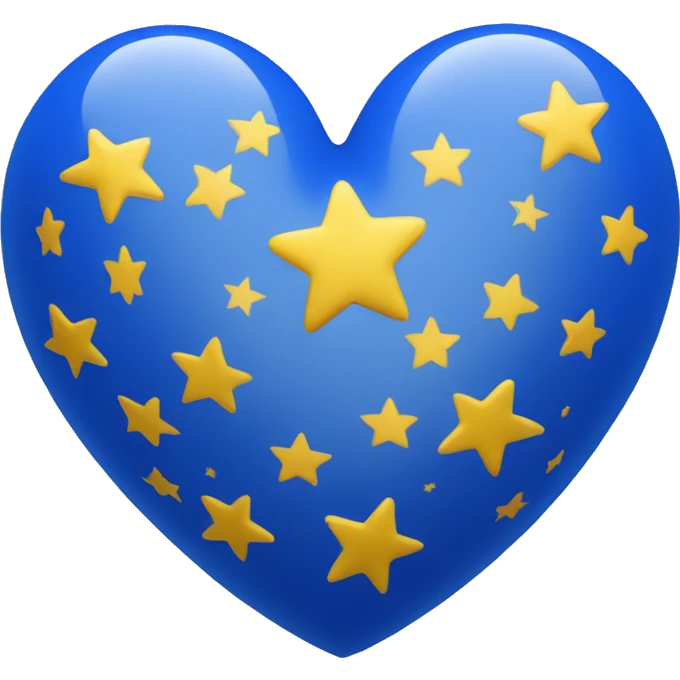 blue heart with EU europe stars emoji