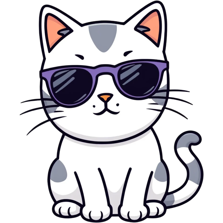 Cat with sunglasses emoji