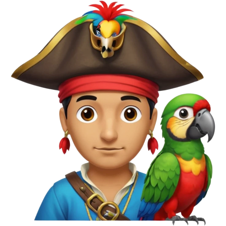 pirate and parrot emoji