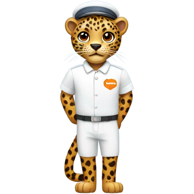 Leopard wearing a Sainsburys uniform  emoji