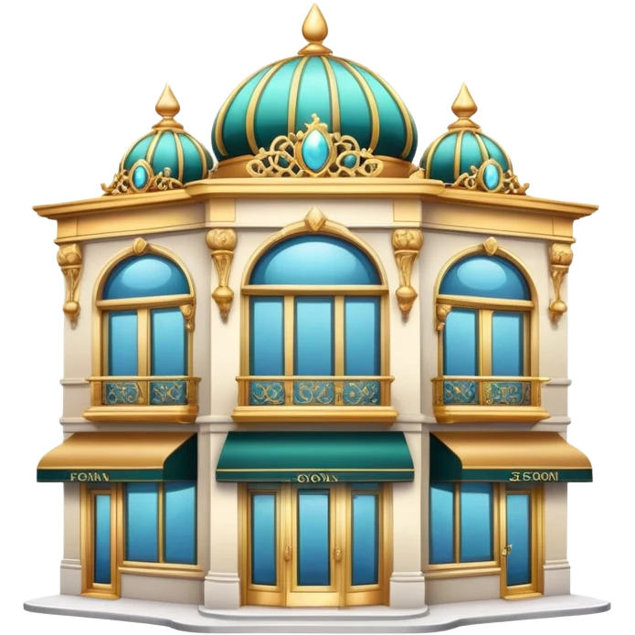 Elegant jewelry store building with display windows emoji