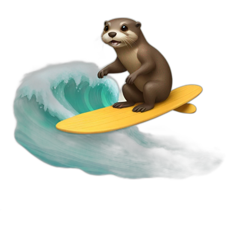 Otter surfing emoji