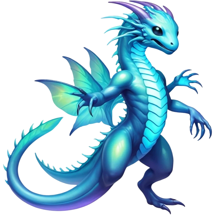 Epic complex iridescent aesthetic-Fakémon-creature-scenery emoji